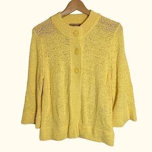 TanJay Women’s Canary Yellow Knit Cardigan Size S/P